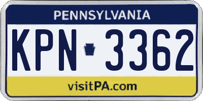 PA license plate KPN3362