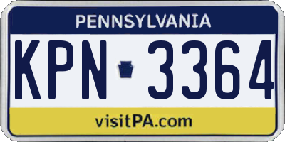 PA license plate KPN3364