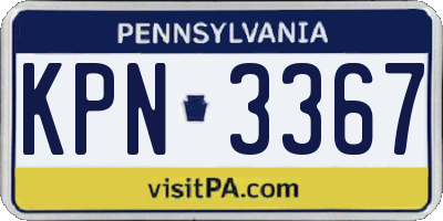 PA license plate KPN3367