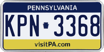 PA license plate KPN3368