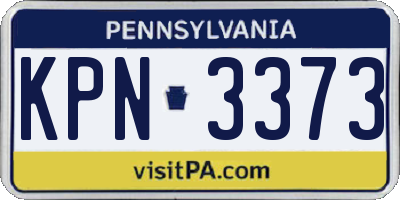 PA license plate KPN3373