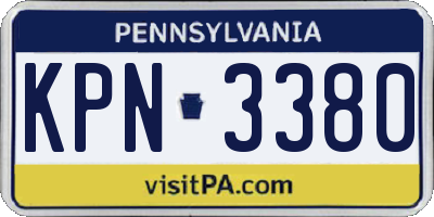 PA license plate KPN3380