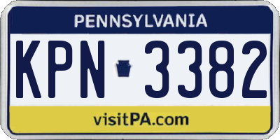 PA license plate KPN3382