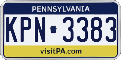 PA license plate KPN3383