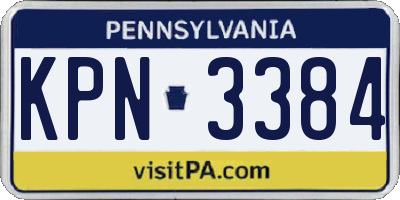 PA license plate KPN3384