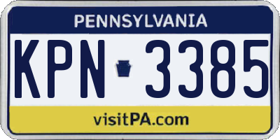 PA license plate KPN3385