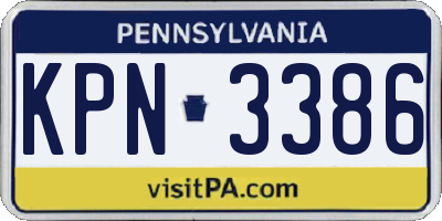 PA license plate KPN3386