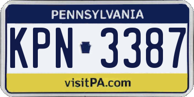 PA license plate KPN3387
