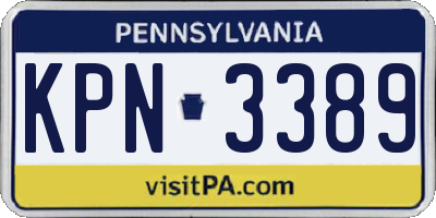 PA license plate KPN3389