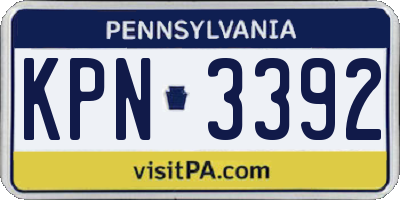 PA license plate KPN3392