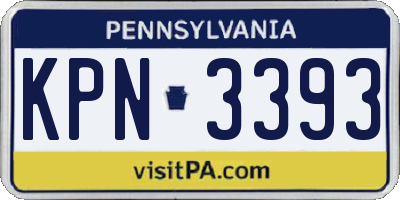 PA license plate KPN3393