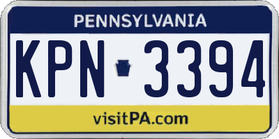 PA license plate KPN3394