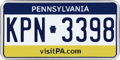 PA license plate KPN3398