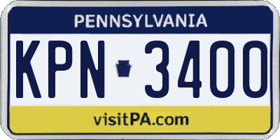 PA license plate KPN3400