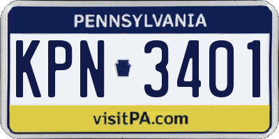 PA license plate KPN3401