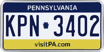 PA license plate KPN3402