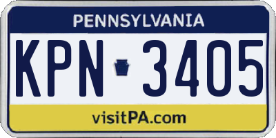 PA license plate KPN3405