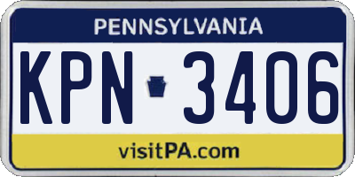 PA license plate KPN3406