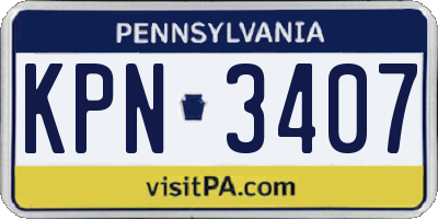 PA license plate KPN3407