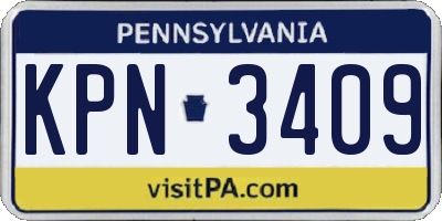 PA license plate KPN3409