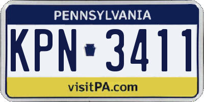 PA license plate KPN3411