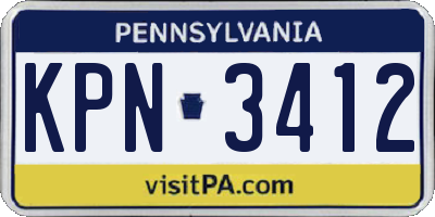 PA license plate KPN3412