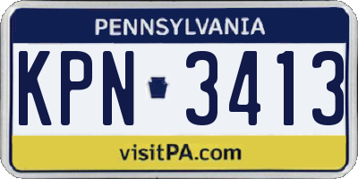 PA license plate KPN3413