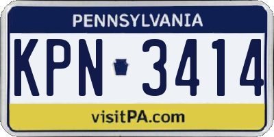 PA license plate KPN3414