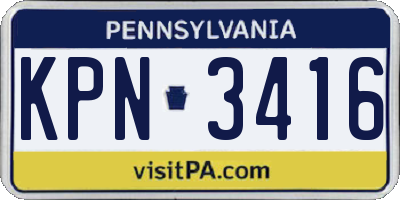 PA license plate KPN3416