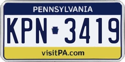 PA license plate KPN3419