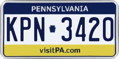 PA license plate KPN3420