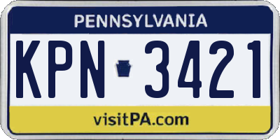 PA license plate KPN3421