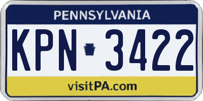 PA license plate KPN3422