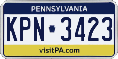 PA license plate KPN3423