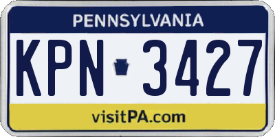 PA license plate KPN3427