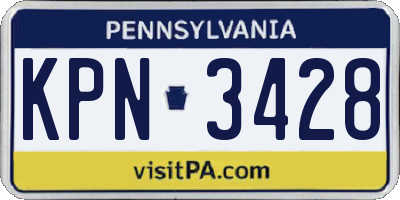 PA license plate KPN3428