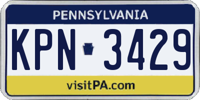 PA license plate KPN3429