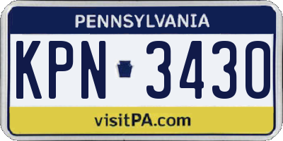 PA license plate KPN3430
