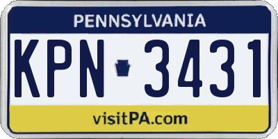 PA license plate KPN3431