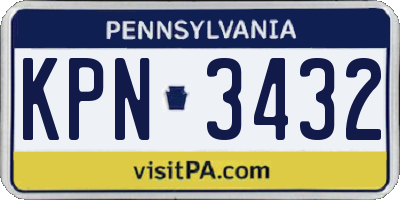 PA license plate KPN3432