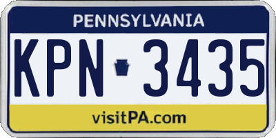 PA license plate KPN3435