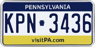 PA license plate KPN3436