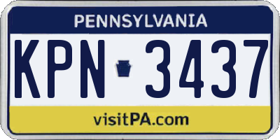 PA license plate KPN3437