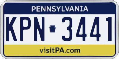 PA license plate KPN3441