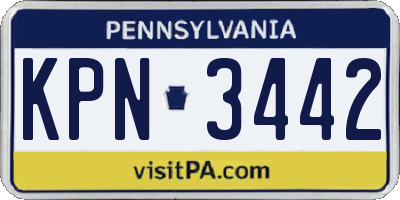 PA license plate KPN3442