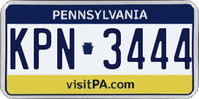PA license plate KPN3444