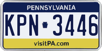 PA license plate KPN3446