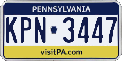 PA license plate KPN3447