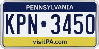 PA license plate KPN3450