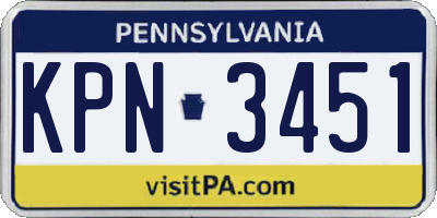 PA license plate KPN3451
